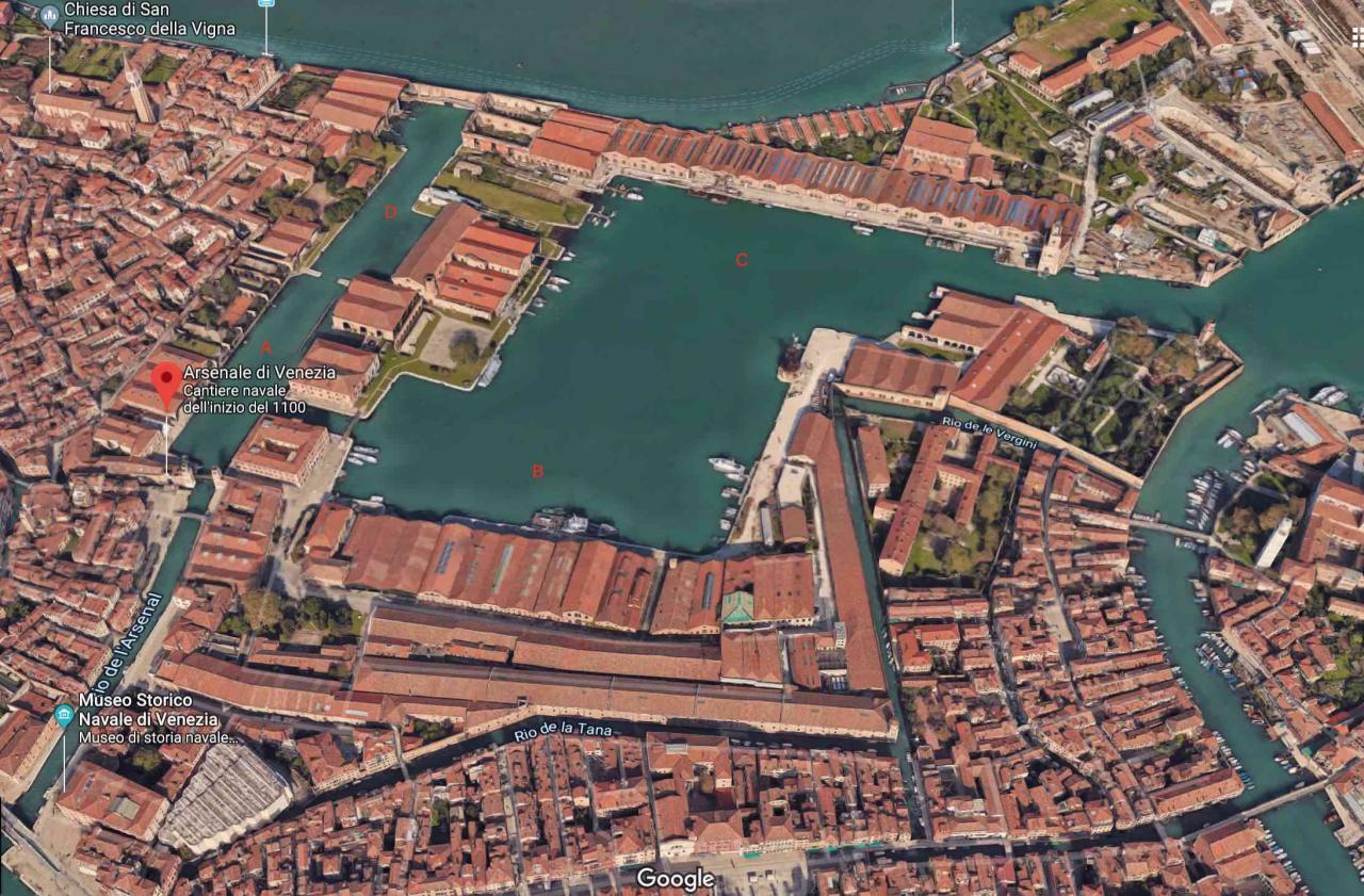 ARSENALE DI VENEZIA, LA MAPPA