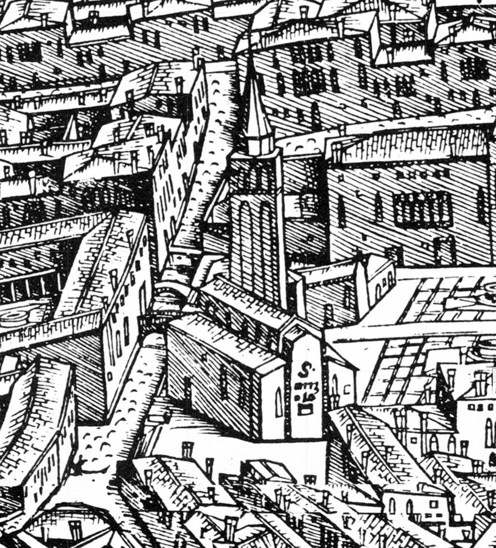 Chiesa di Sant'angelo nella mappa di Jacopo Barberi