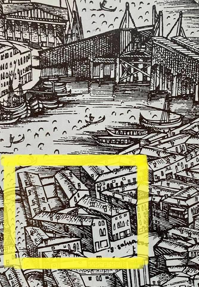 Palazzo Dolfin, a Venezia, le case pre esistenti