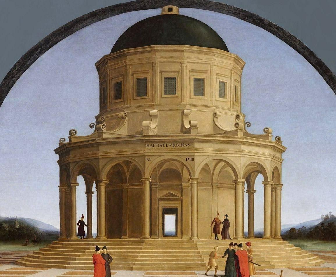 Particolare dello sposalizio della vergine di Raffaello