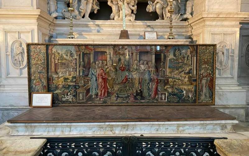 Basilica della salute: arazzo con discesa spirito santo