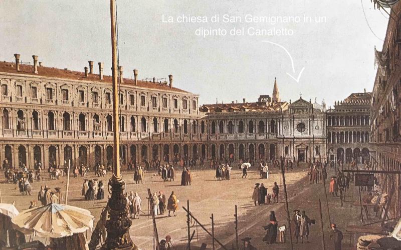 La chiesa di San Gemignano in fondo a Piazza San Marco