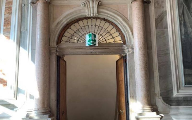 Palazzo Pisani a Venezia: la sala sopra al portego, l'arrivo dello scalone