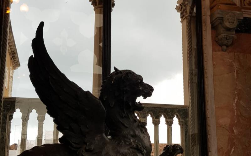 Palazzo Cavalli Franchetti, il leone alato nello scalone