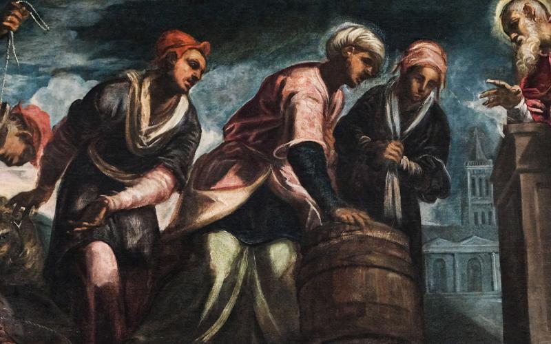 - San Girolamo riceve doni dai Mercanti. Jacopo Robusti Tintoretto. Ph. Francesco Bianco