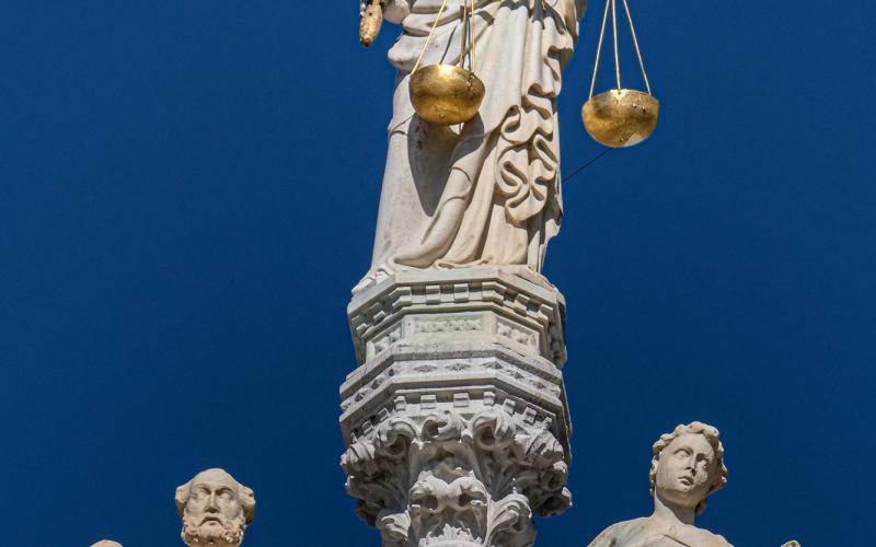 Basilica di San Marco, la statua della Giustizia