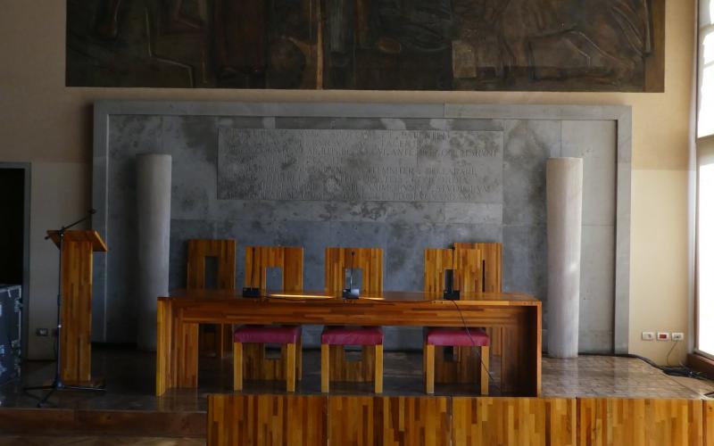 Interni di Ca' Foscari: l'aula baratto disegnata da Scarpa