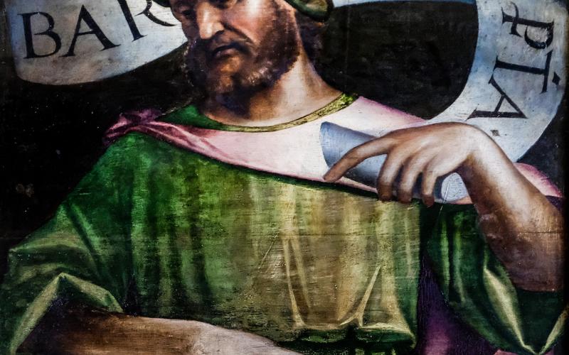 Profeta baruch raffigurato sul soffitto della chiesa