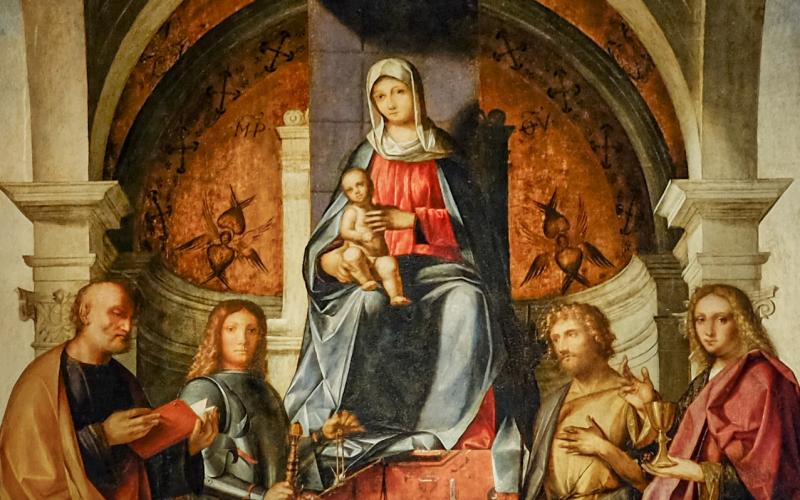 Chiesa di San Zulian, quadro: Madonna in trono con bambino