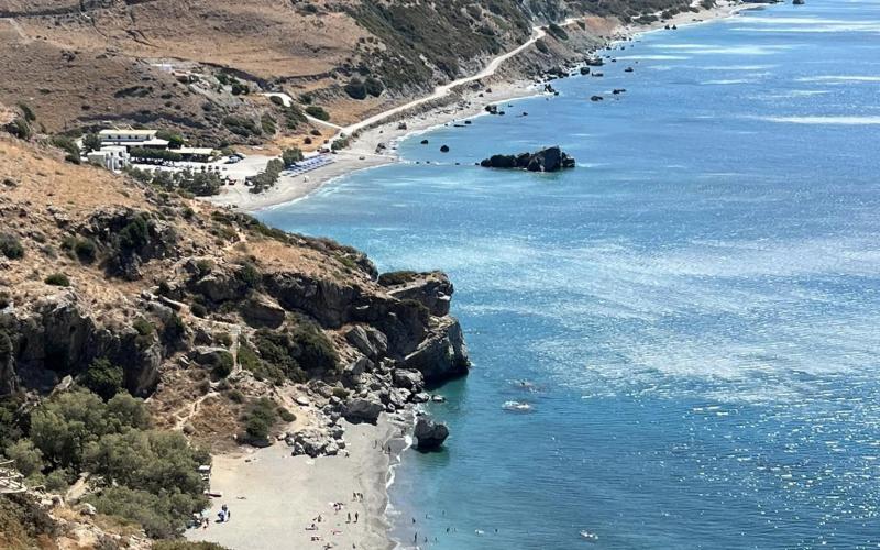 Preveli beach vista dall'inizio del sentiero