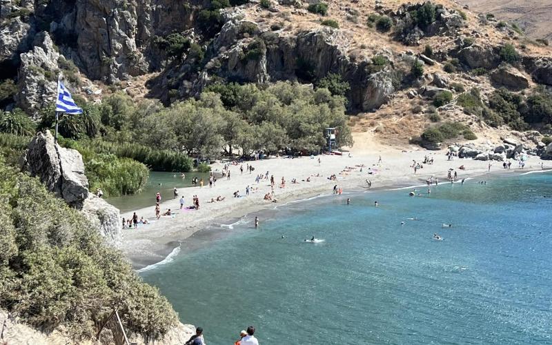 Preveli beach vista da metà del sentiero