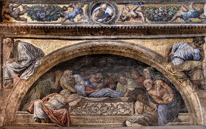 mosaico morte di maria madre di gesù